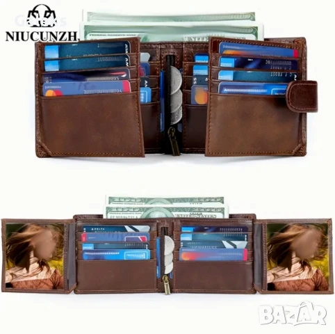 Защитени* и Луксозни ! Елегантни и Големи кафяви мъжки кожени портфейли!, снимка 10 - Портфейли, портмонета - 51330886