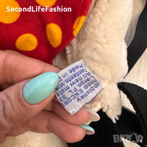 Плюшена раница Мини Маус, винтидж чанта Disneyland 1998, снимка 3 - Плюшени играчки - 53110328