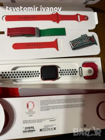 Apple watch 6 44 red като нов! , снимка 3 - Смарт гривни - 48141728