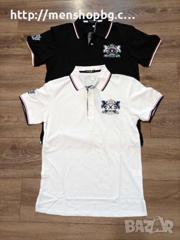 Мъжка блуза код 202 - бяла и черна, снимка 1 - Тениски - 45135406