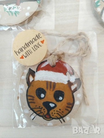 Коледна играчка с късметче ръчно рисувана 