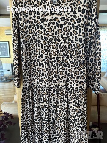 Дълга рокля леопардов принт, снимка 6 - Рокли - 46102884