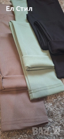 🌸Клин рипс с вата Черно 🚫 Зелен Л ХЛ Пепел от рози Л ХЛ, снимка 6 - Клинове - 53283113
