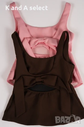 Кафяв топ с панделка на гърба – модел “Bella”, снимка 4 - Корсети, бюстиета, топове - 51170916