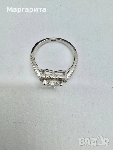 Сребърен пръстен с мойсанит (диамант) 1 карат, снимка 2 - Пръстени - 51949669