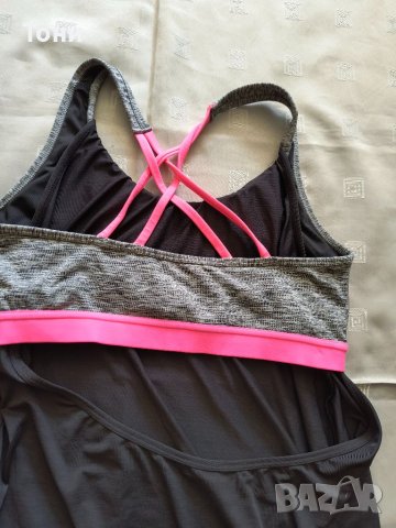 Спортен топ h&m active Black Tank Grey Pink Strap L , снимка 7 - Спортни екипи - 46186401