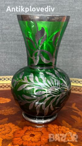 Кристална ваза Bohemia със сребро, снимка 3 - Вази - 45334481
