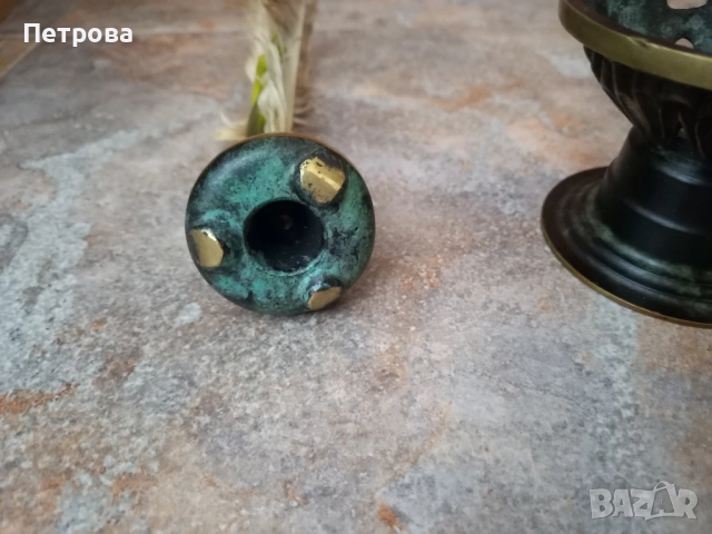 Бронзов свещник , снимка 6 - Декорация за дома - 52003977