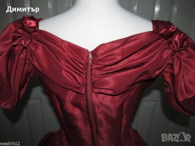 Рокля във викториански стил цвят вишна, снимка 15 - Рокли - 54242954