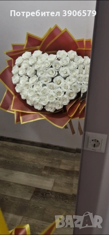 Букет във формата на сърце от 49 сапунени рози 💖, снимка 2 - Други - 53179444