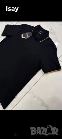 Мъжка тениска ХУГО БОСС в черен цвят 2ХЛ последен размер , снимка 2 - Тениски - 52330187