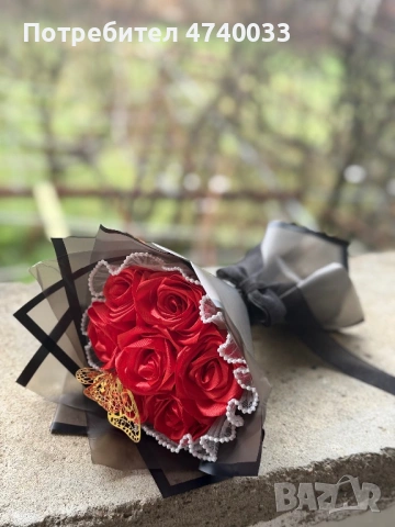 Вечен букет от сатенени рози на специална цена , снимка 5 - Подаръци за жени - 53699091