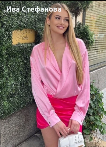 Нова елегантна  разкошна кукленска розова рокля сатен сатенена , снимка 4 - Рокли - 38647239