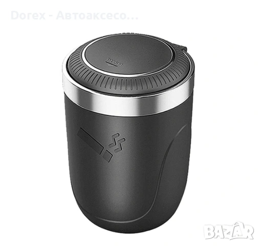 Автомобилен пепелник с LED диод – синя светлина, черен, модел 67044-156