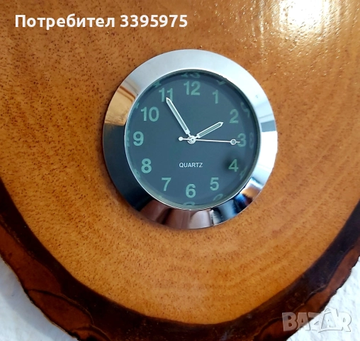 Подкова с часовник на дърво - ръчна изработка, снимка 3 - Стенни часовници - 51678103