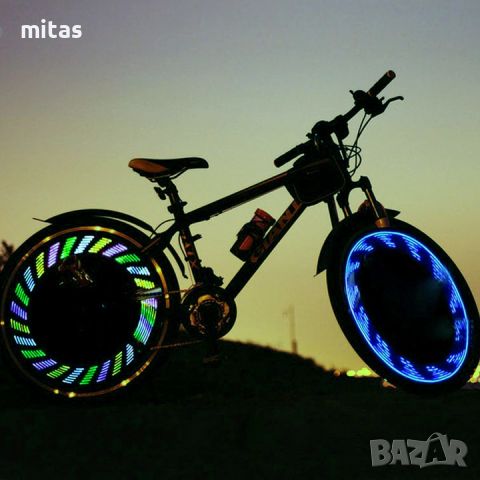 Осветление за спици на велосипед, 7 LED, 12 шарки, Сензор за движение, снимка 6 - Аксесоари за велосипеди - 45763946