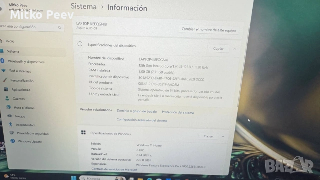 Acer Aspire 3 A315-59,15,6 инча, снимка 2 - Лаптопи за работа - 53863611