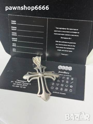 Сребърна висулка 925 / Сребърен кръст, снимка 3 - Колиета, медальони, синджири - 54026249