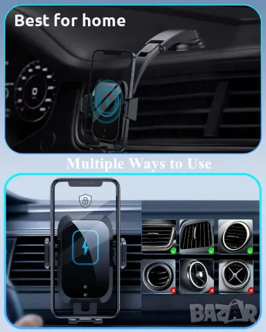 [2 в 1] Безжично зарядно за кола, снимка 4 - Друга електроника - 50087465