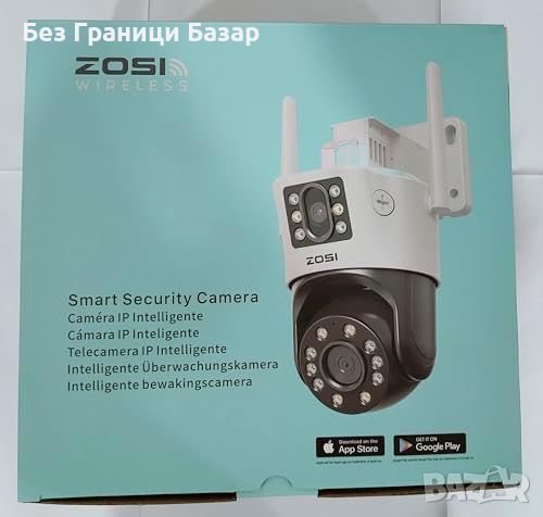 Нова Двойна WiFi Камера 2.5K ZOSI - Ултра HD, AI Детекция, Нощно Видение, снимка 5 - Други - 45287295