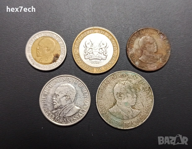 ❤️ ⭐ Лот монети Кения 5бр ⭐ ❤️, снимка 2 - Нумизматика и бонистика - 53704382