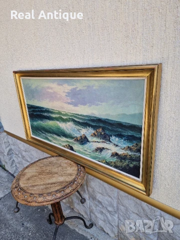 Голяма много добра картина авторска масло върху платно , снимка 7 - Картини - 51190472