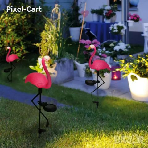 Градинска соларна лампа - фламинго, снимка 2 - Соларни лампи - 46387059