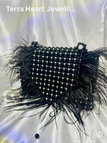 Чанта от пера перли и кристали, снимка 4 - Чанти - 52061060