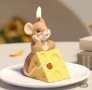3D Мишка Мишле със сирене царевица силиконов молд форма фонфан шоколад смола гипс свещ декор , снимка 5