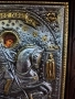 Стара Посребрена Икона На Свети Георги, снимка 4