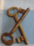 Два стари бронзови ключа от соца за брава за КОЛЕКЦИЯ ДЕКОРАЦИЯ БИТОВ КЪТ 41027, снимка 2
