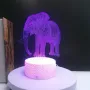 Холограмна 3D LED лампа Слон-дистанционно управление 16 цвята+други режими на управление, снимка 2