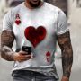 Мъжка тениска с къс ръкав,геометричен 3D принт с дизайн на Асо Пика, снимка 4
