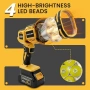 Нов Безжичен работен прожектор за DeWalt батерия с мигащ режим въртяща глава, снимка 2