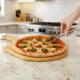 Комплект за пица с каменна плоча, бамбукова лопатка и нож, за печене и сервиране на пица 279072, снимка 5