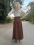 Нова дамска дълга кафява пола с две цепки и пакпи XS, S, M, снимка 3