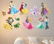 Дисни принцеси красавицата и звяра замък Рапунцел самозалепващ стикер лепенка за стена гардероб, снимка 1