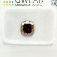 Естествен инвестиционен диамант 1.49ct. - I2/ тъмно оранжево кафяв GWLAB Сертификат, снимка 2 - Други - 45888782