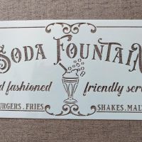 Шаблон стенсил Soda Fountain скрапбук декупаж декорация торта, снимка 1 - Други - 46137788