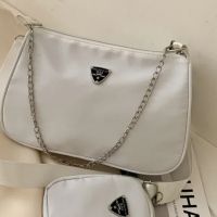 Текстилна непромокаема чантичка с портмоне в бяло или лилаво, снимка 4 - Чанти - 45483570