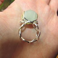Сребърен пръстен с 20 карата аквамарин 15х13, подходящ за подарък, снимка 5 - Пръстени - 45324903