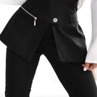 Елегантен панталон с ефектна поличка  , снимка 4 - Панталони - 45312932