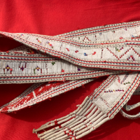 Стар тъкан вълнен колан от софийска носия, снимка 5 - Антикварни и старинни предмети - 44975684