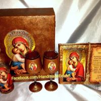 Подарък за кръстници- Старинна книга с икона /снимка/ и поздрав, снимка 13 - Подаръци за кръщене - 32389241