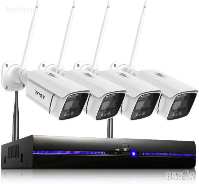 ЧИСТО НОВА REIGY 5MP охранителна система Wifi със Soplight и 1TB Western Digital, 8-канален NVR..., снимка 1