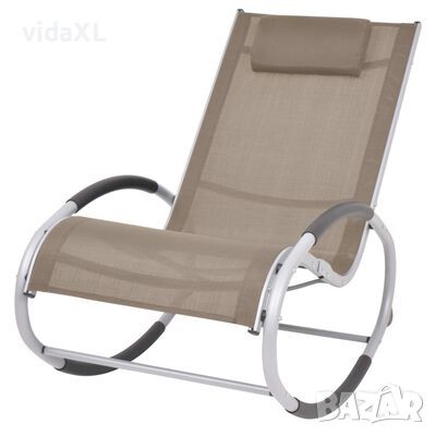 vidaXL Градински люлеещ се стол, таупе, textilene(SKU:47783, снимка 1