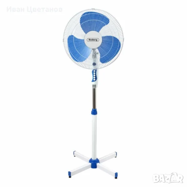 Вентилатор Rosberg, 40W, 40см., бял/сив или бял/син, снимка 1