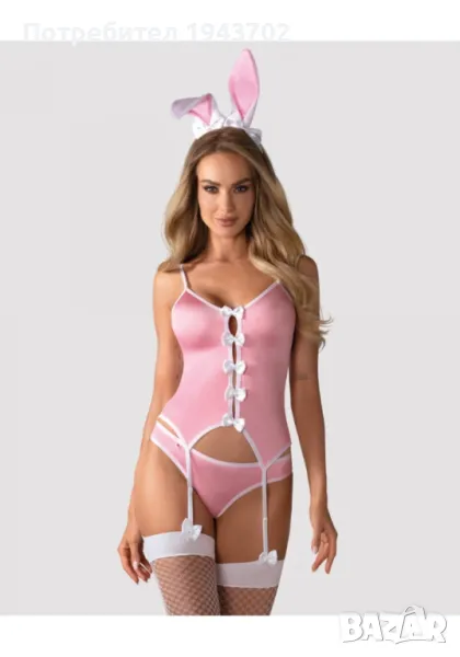 Секси костюм на зайче Bunny pink Obsessive, снимка 1