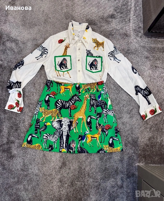 Дамски комплект риза с пола, снимка 1