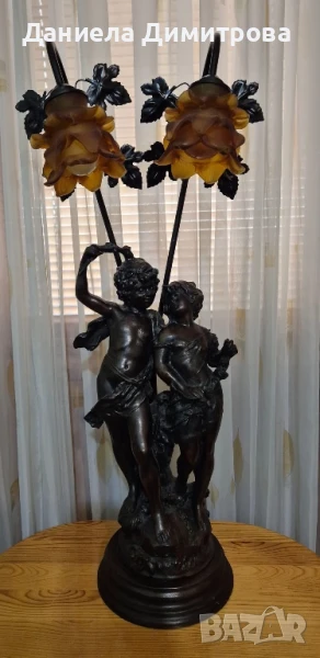 Разкошна и масивна нощна лампа в стил Арт деко, снимка 1